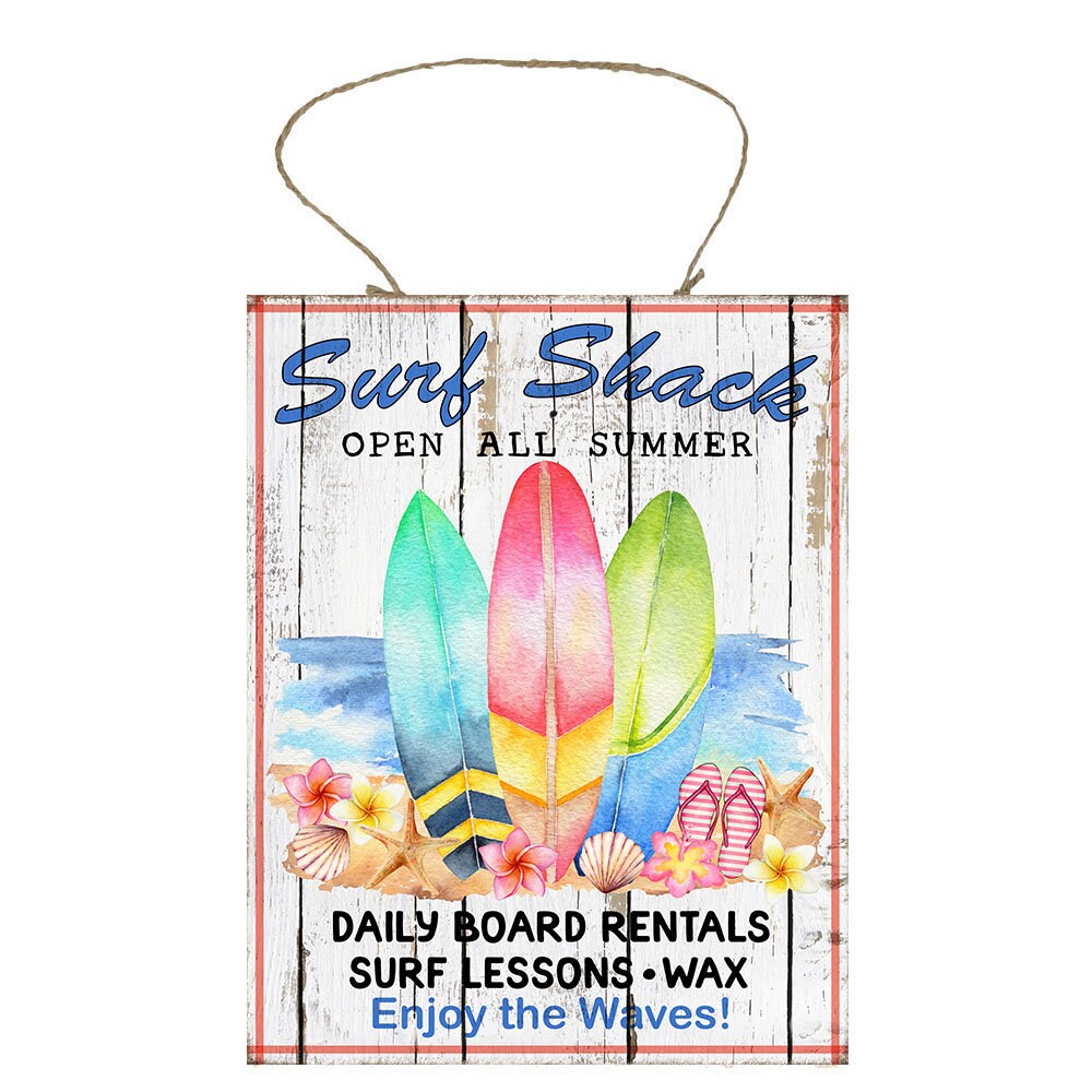 Surf Shack Beach Printed Handmade Wood Sign