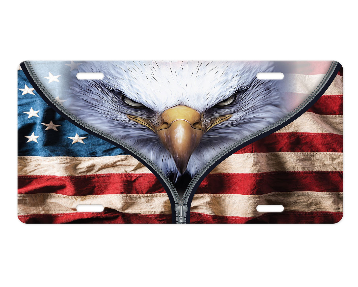 American Eagle Flag Patriotic Aluminum Vanity License Plate