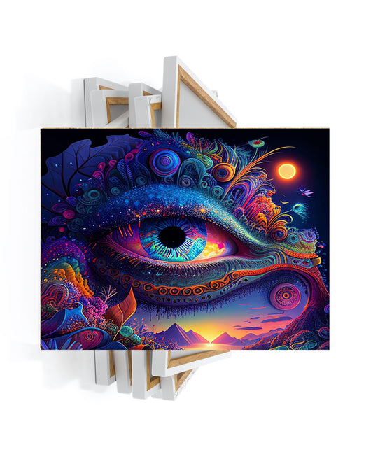 16x20 Psychedelic Eye Bright Vibrant Fantasy Wall Art Canvas Print