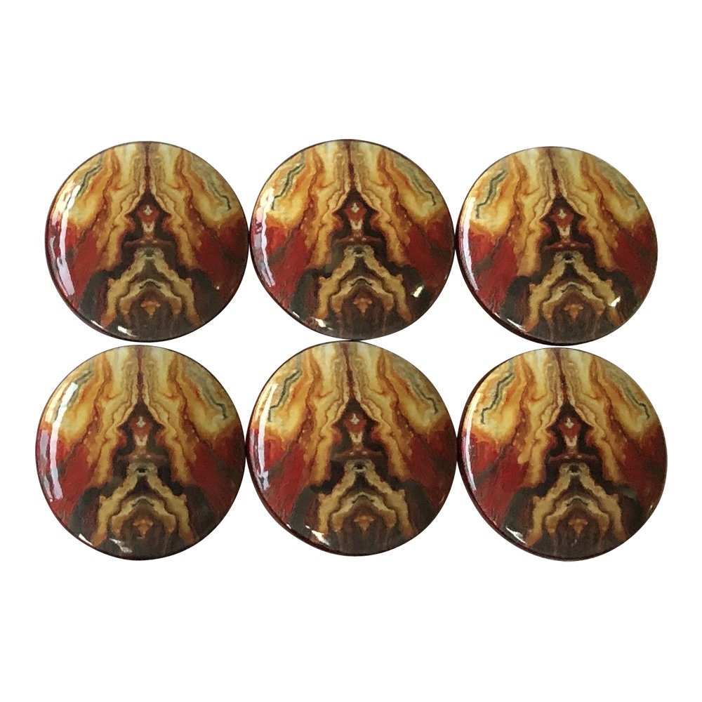 Juego de 6 perillas de cajón con estampado de madera de formación rocosa, tirador de cajón, decoración moderna