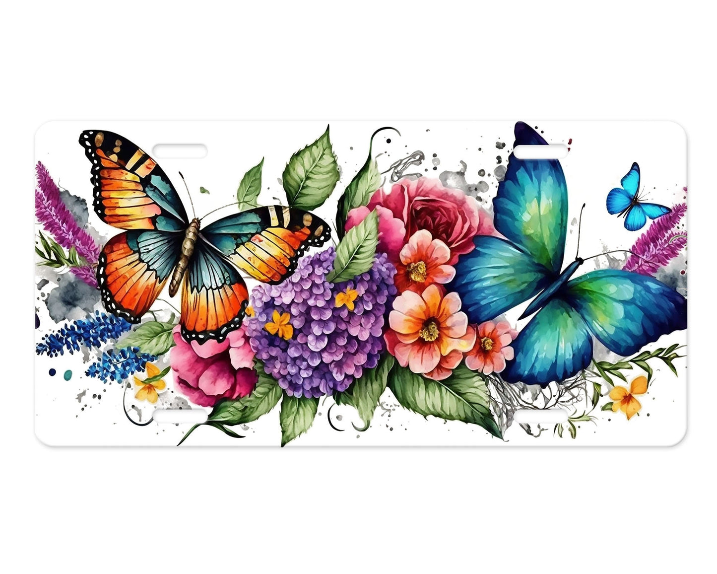 Butterfly Garden Printed Aluminum Front License Plate, Car Accessory, Vanity Plate