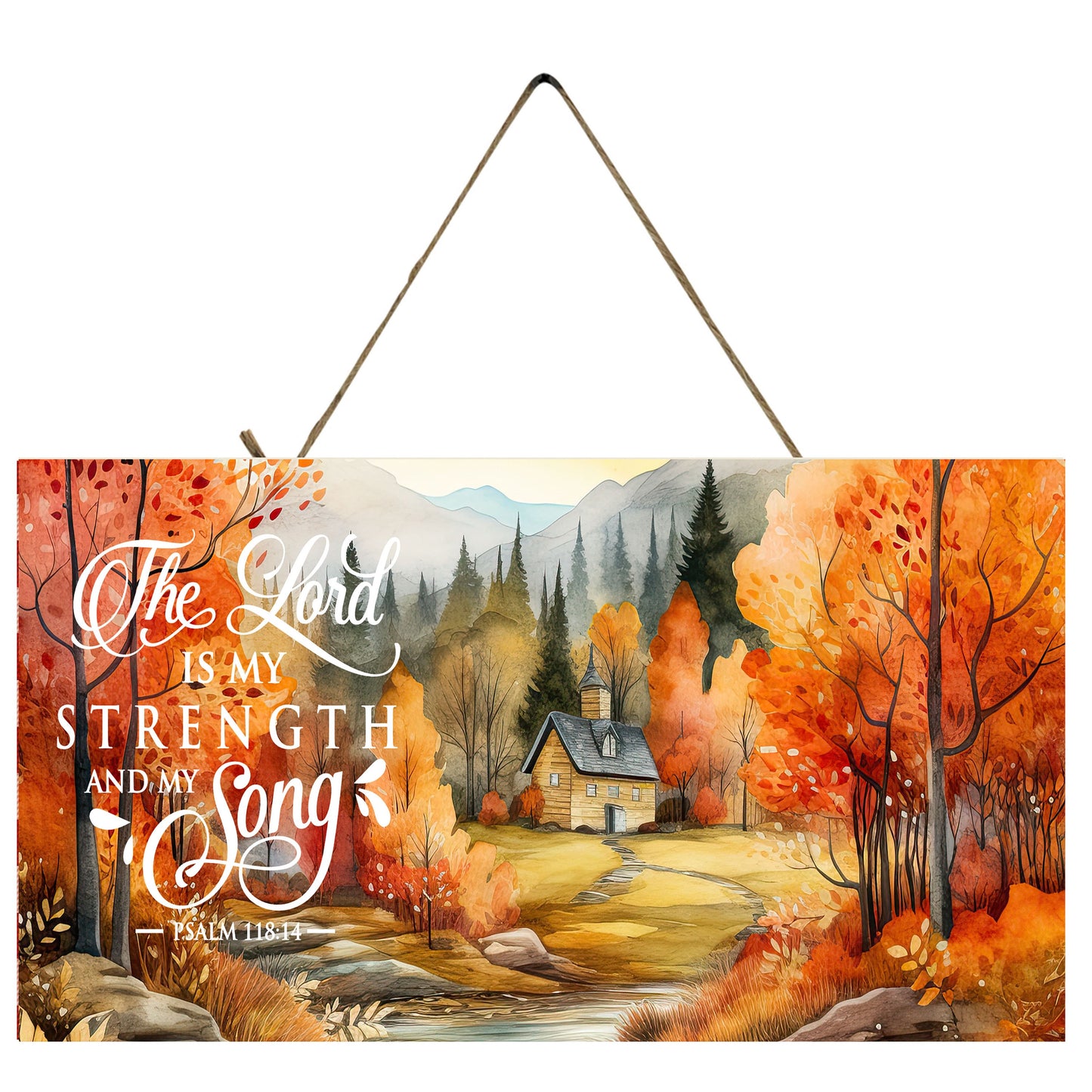 New Release The Lord is My Strength Wall Decor, Fall Sign, Printed Handmade Wood Sign, Wreath Sign, Door Hanger
