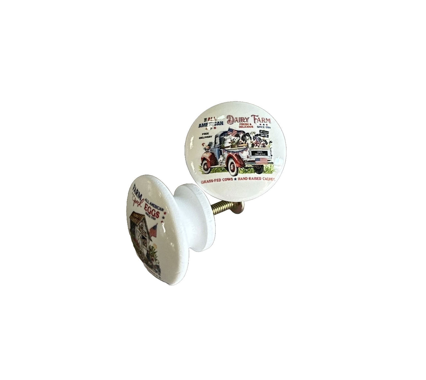 New Release All American Farm Knobs, Set of 8 Farmhouse Drawer Knobs and Pulls, Kitchen Cabinet Knobs