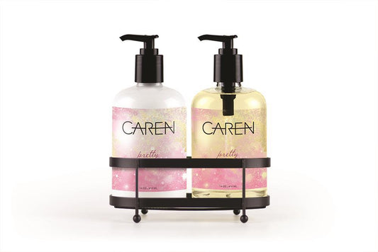 Caren Sink Set Duo - Pretty 14 oz Glass Bottles