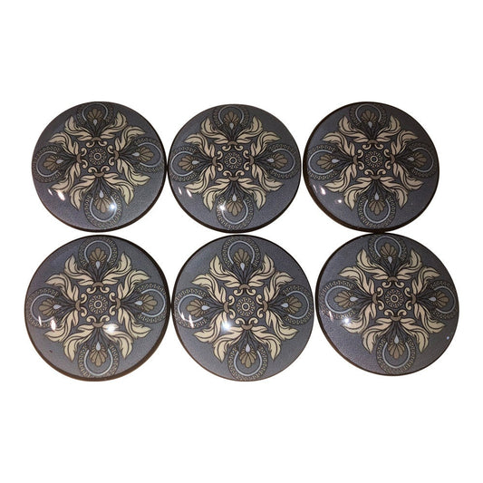 Set of 6 Taylor Medallion Wood Cabinet Knobs