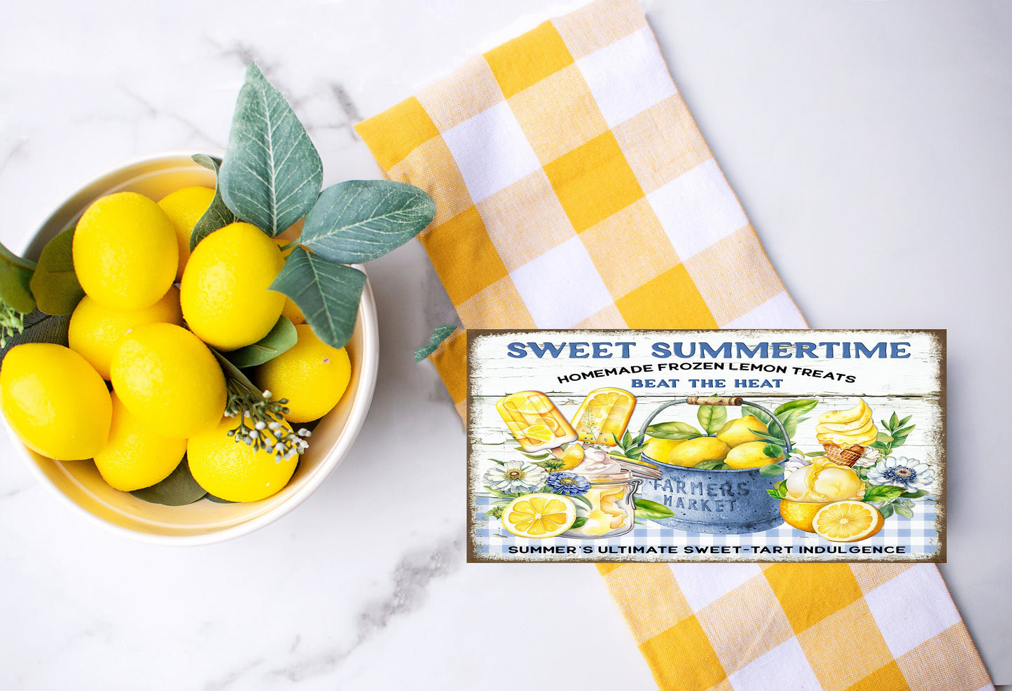 Sweet Summer Time Lemons Twisted R Design Farmhouse Wood Sign, Wood Decorative Wall Signs Wood Wall Decor Hanging Wall Sign