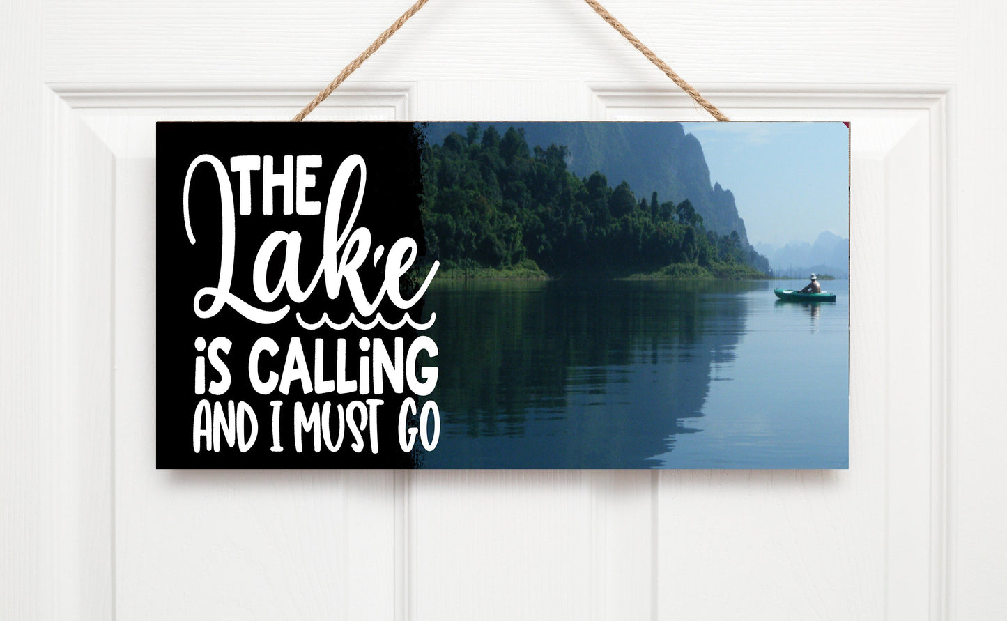 Lake is Calling and I Must Go Twisted R Design Farmhouse Wood Sign, Wood Decorative Wall Signs Wood Wall Decor Hanging Wall Sign