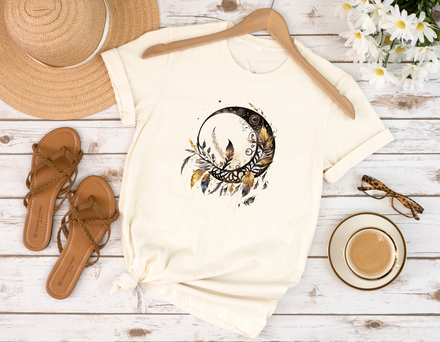 Black and Gold Crescent Moon T Shirt, Tshirt, Graphic T's  100% Cotton Tee, Motivational, Western, Country Girl