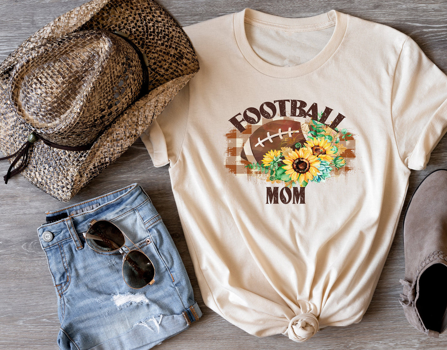 Football Mom T Shirt, Tshirt, Graphic T's  100% Cotton Tee, Western