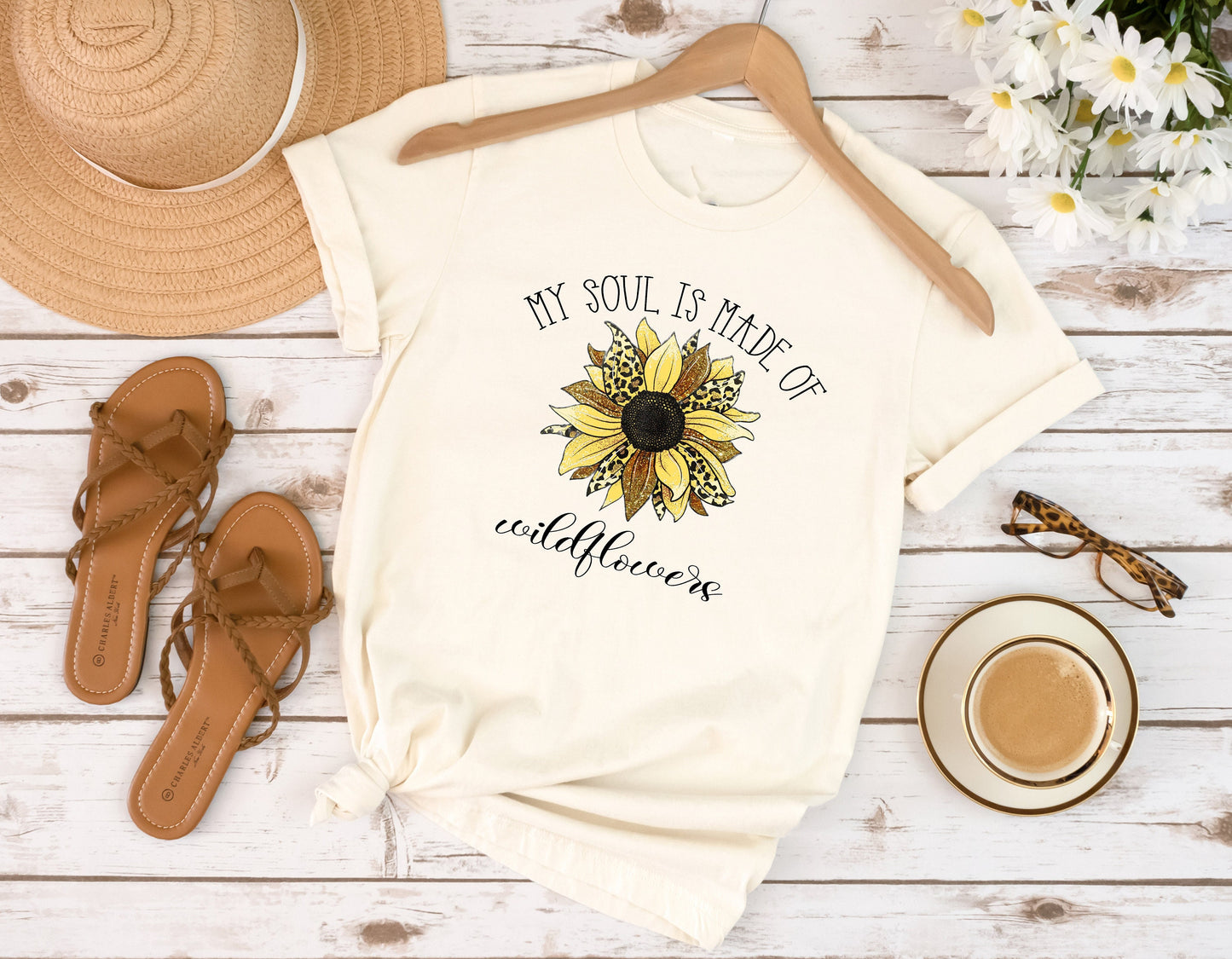 My Soul is Made of Wildflowers T Shirt, Tshirt, Graphic T's  100% Cotton Tee, Western