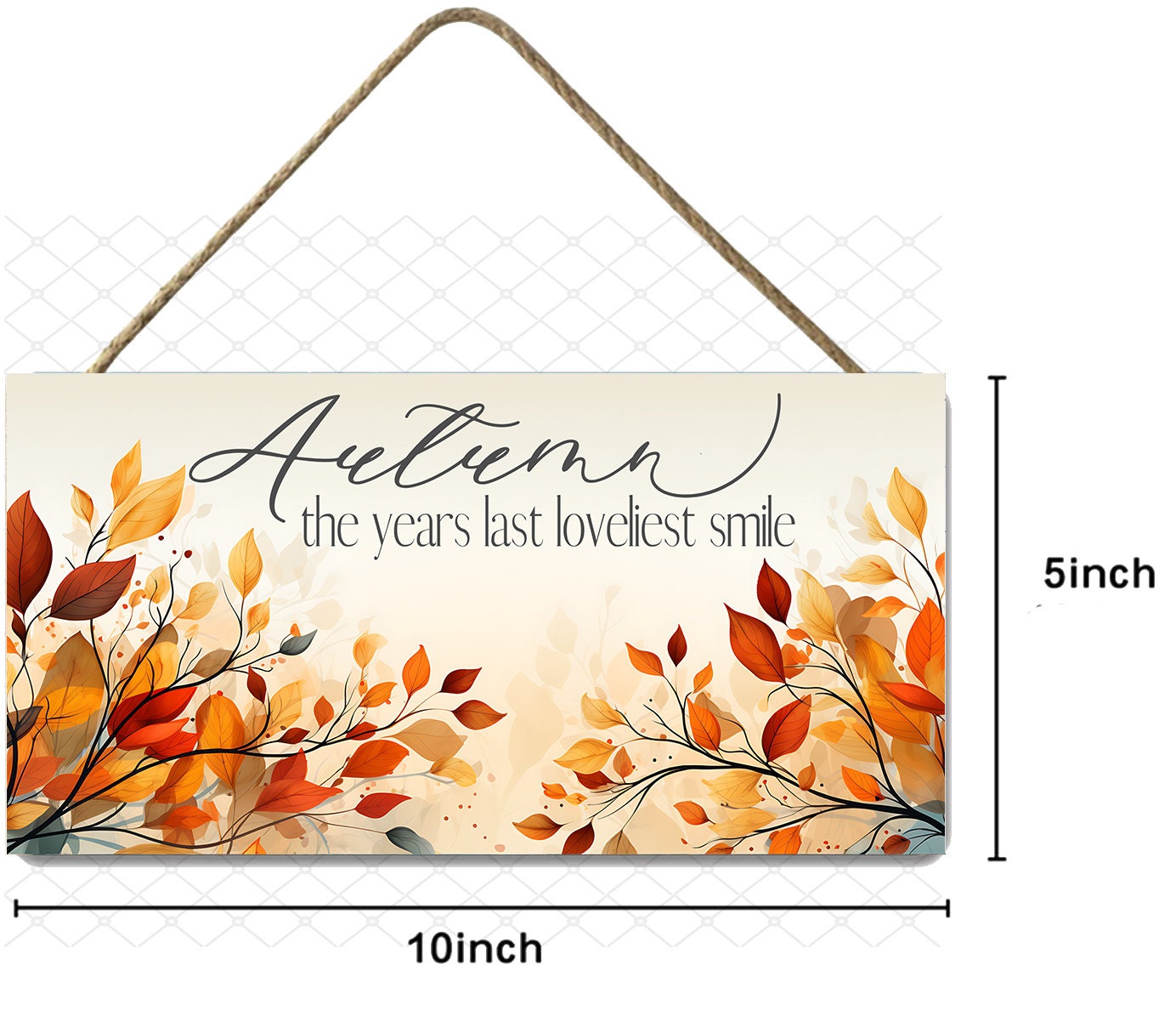 Autumn the Year's Last Best Smile Decor Printed Handmade Wood Sign, Wreath Sign, Door Hanger, Fall Wall Sign