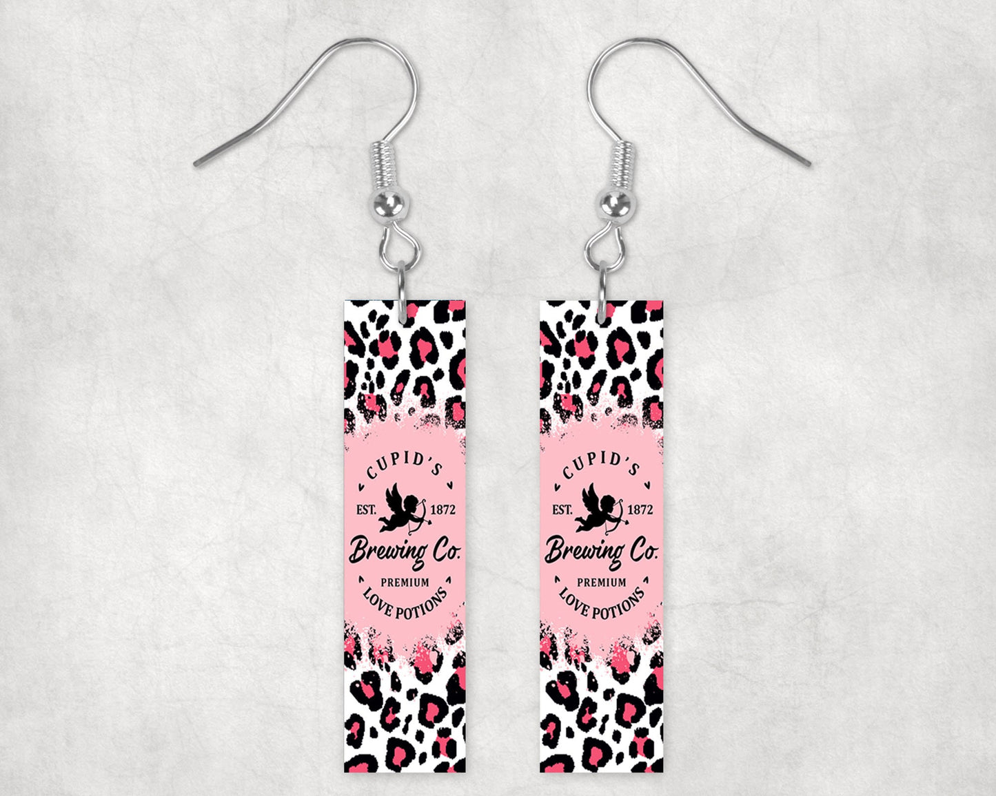 Earrings, Cupid's Brewing Dangle Printed Earrings Jewelry Handmade