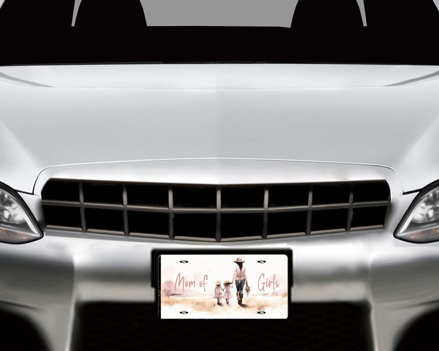 Vanity Front License Plate, Mom of Girls Aluminum Vanity License Plate Car Accessory Decorative Front Plate