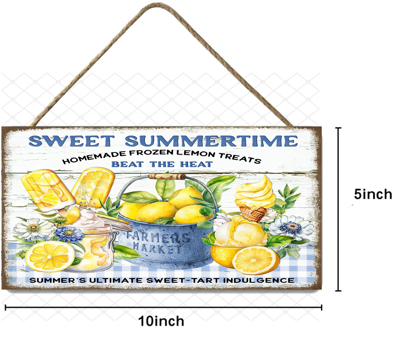 Sweet Summer Time Lemons Twisted R Design Farmhouse Wood Sign, Wood Decorative Wall Signs Wood Wall Decor Hanging Wall Sign