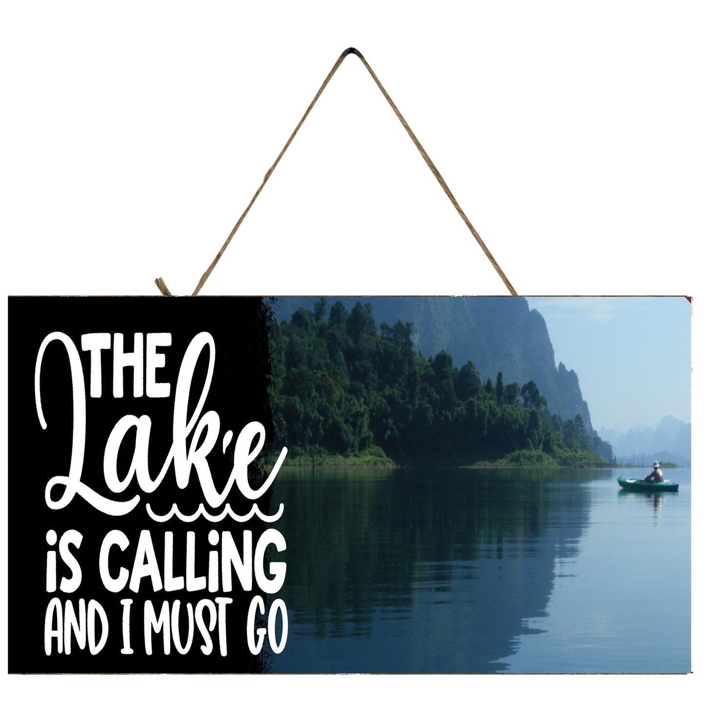 Lake is Calling and I Must Go Twisted R Design Farmhouse Wood Sign, Wood Decorative Wall Signs Wood Wall Decor Hanging Wall Sign