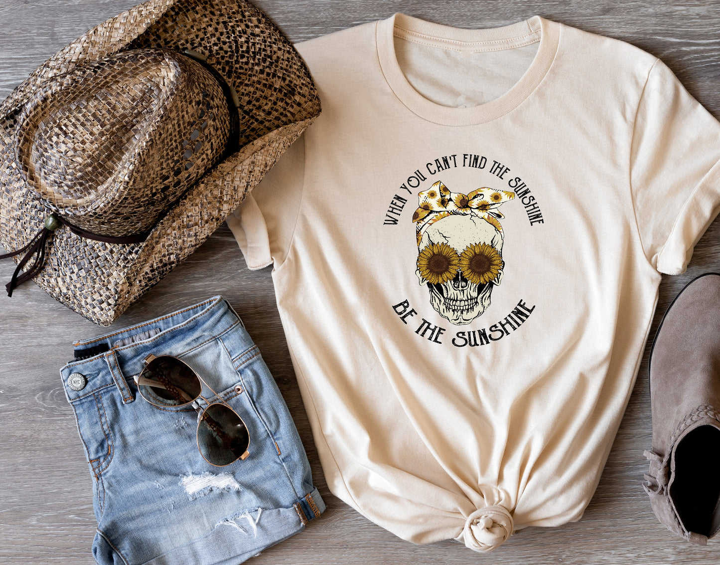 When You Can't Find the Sunshine, Be the Sunshine T Shirt, Tshirt, Graphic T's  100% Cotton Tee,