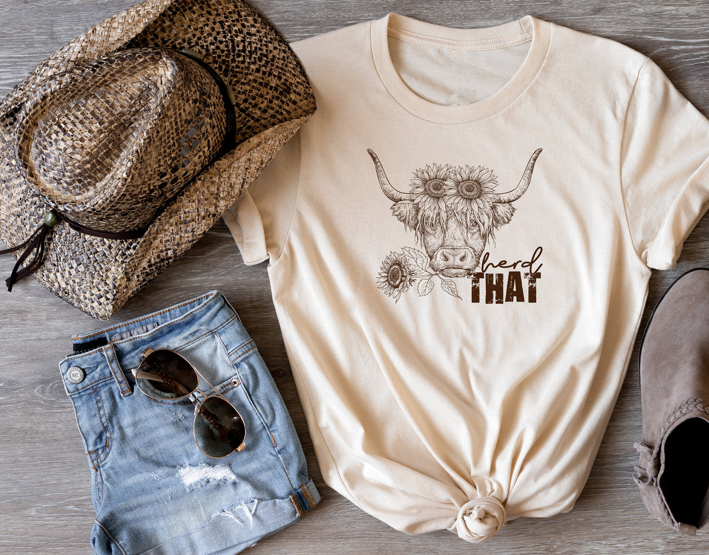 Herd That Highland Cow T Shirt, Tshirt, Graphic T's  100% Cotton Tee, Western