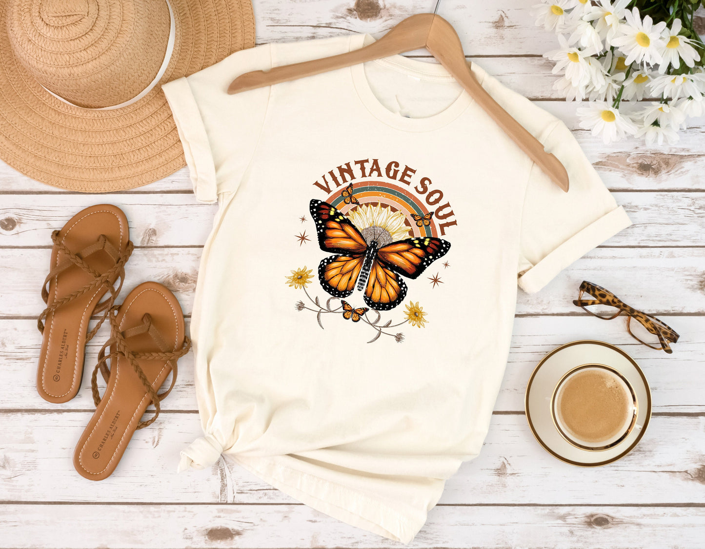 Vintage Soul Butterfly T Shirt, Tshirt, Graphic T's  100% Cotton Tee, Retro Graphic T Shirt