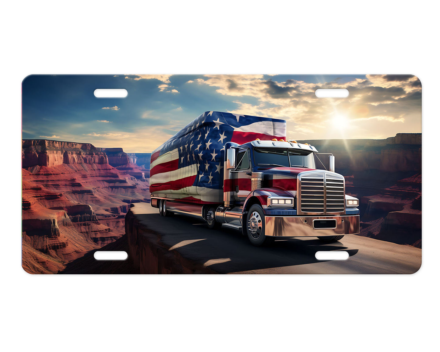 American Trucker Aluminum Vanity License Plate Car Accessory Decorative Front Plate