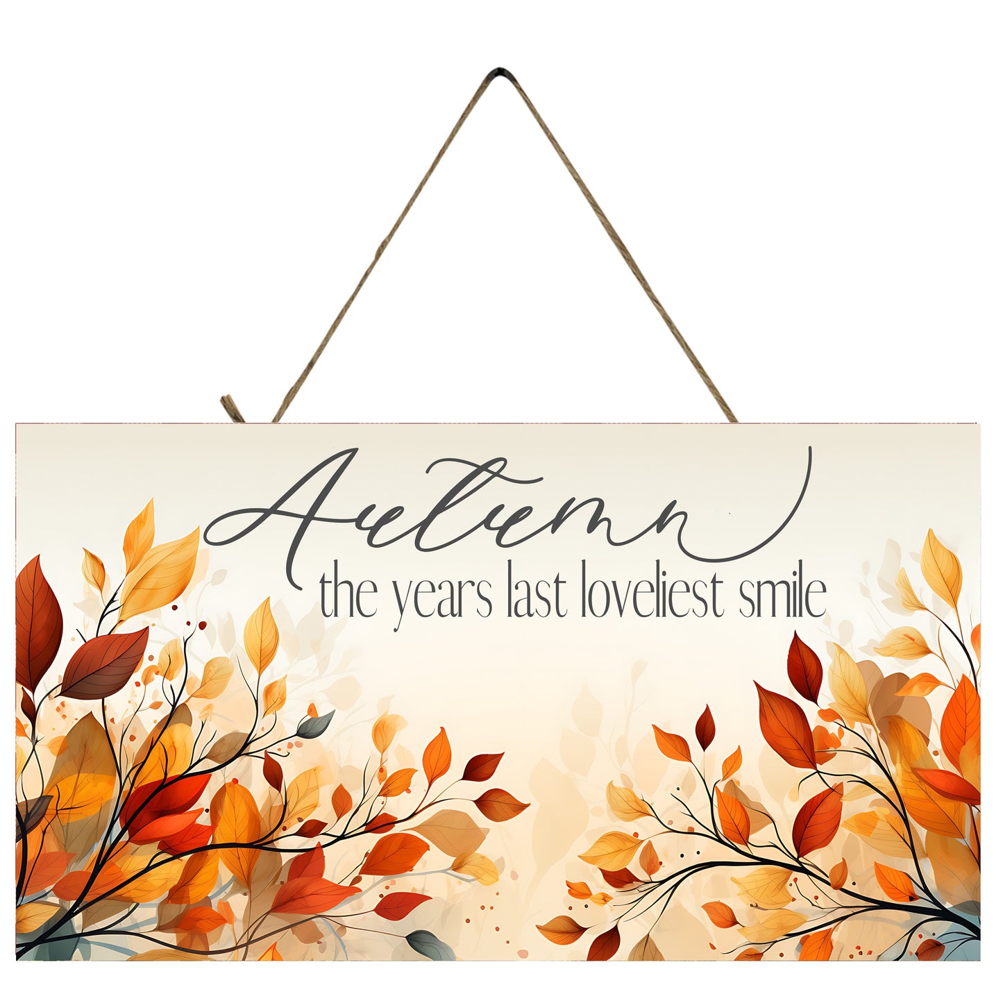 Autumn the Year's Last Best Smile Decor Printed Handmade Wood Sign, Wreath Sign, Door Hanger, Fall Wall Sign