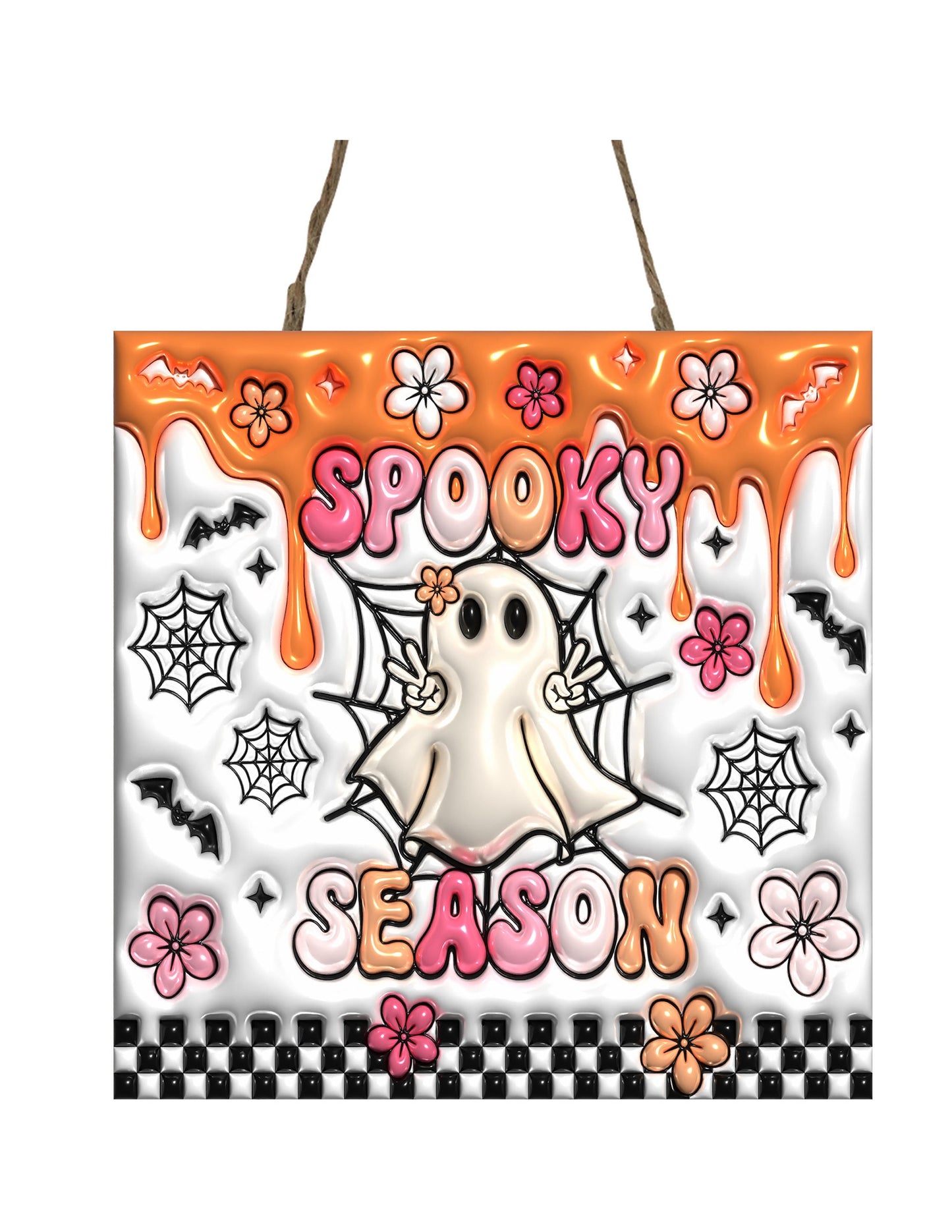 Spooky Season Halloween Hanging Wall Mini Sign Wood Home Decor, Door Hanger, Wreath Sign