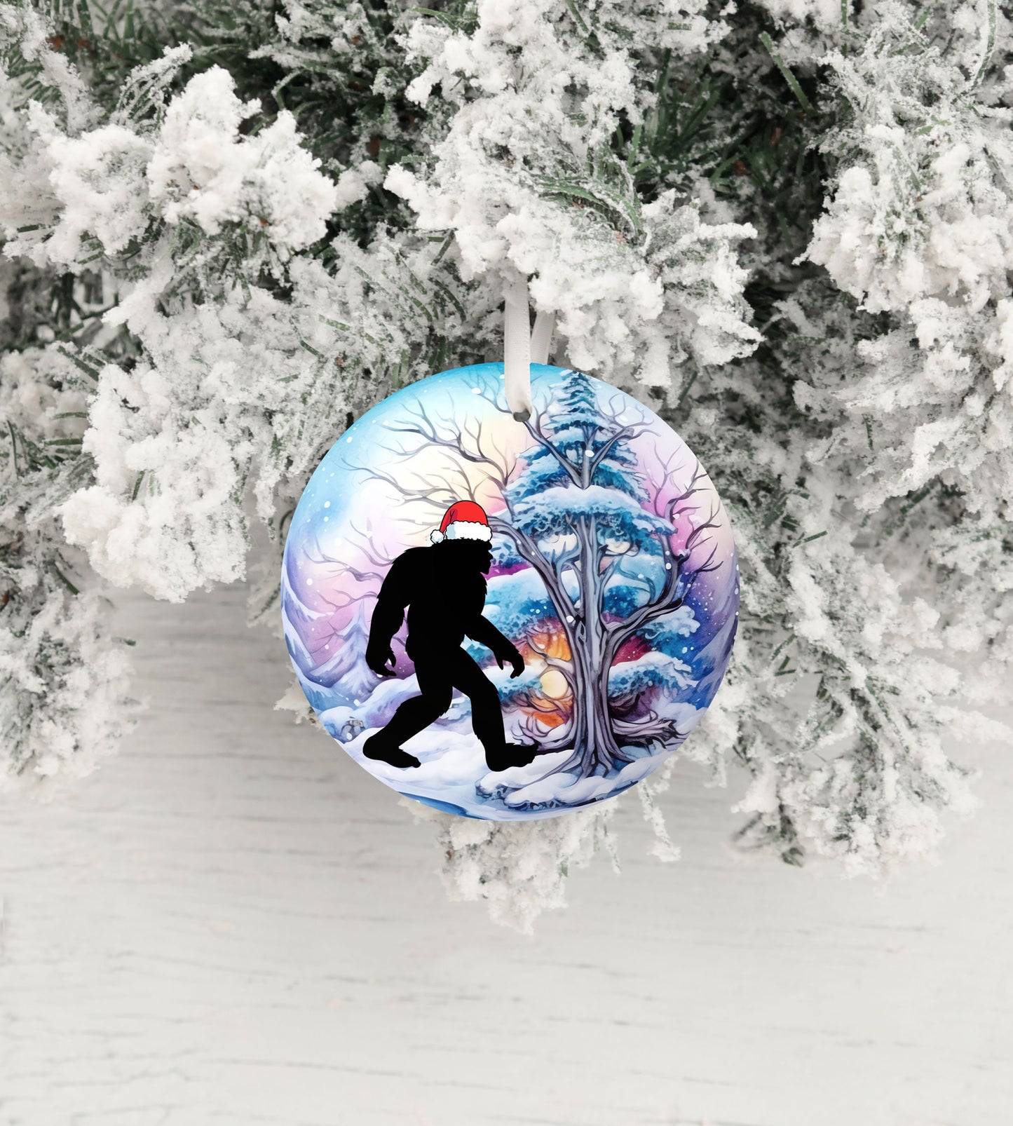 Christmas Ornament, Bigfoot Christmas Bauble Ceramic Christmas Ornament, Christmas Decorations