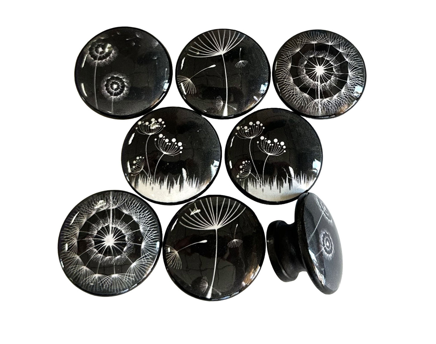 Cabinet and Drawer Knobs, Set of 8 Make a Wish Dandelions, Cabinet Knobs Drawer Knobs and Pulls, Kitchen Cabinet Knobs,