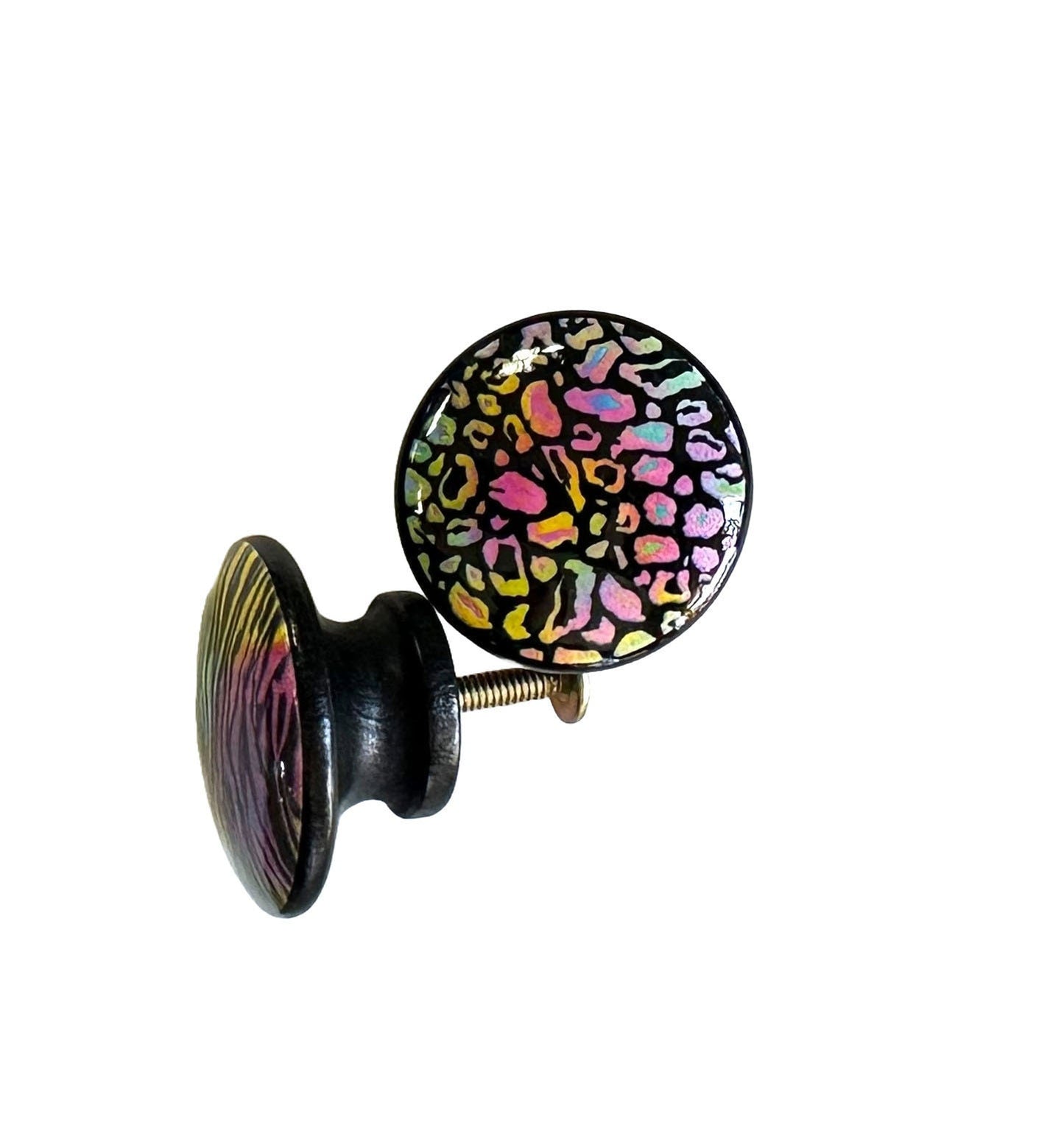 Cabinet and Drawer Knobs, Set of 8 Rainbow Animal Print, Cabinet Knobs Drawer Knobs and Pulls, Kitchen Cabinet Knobs,