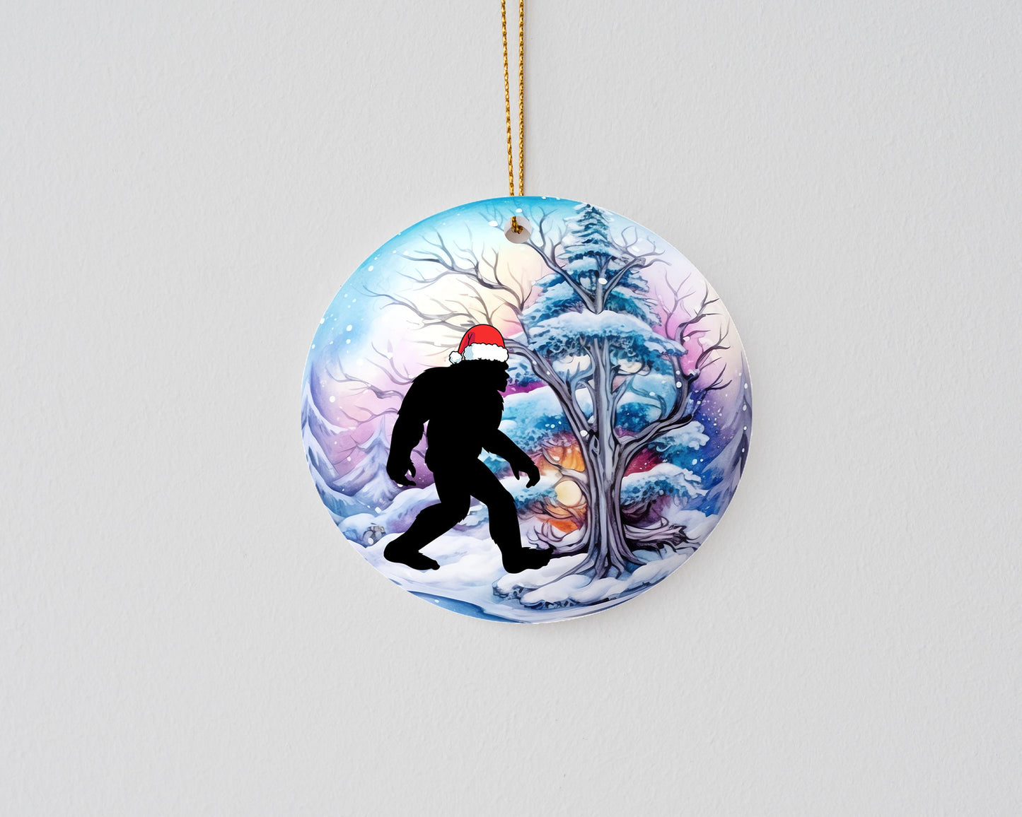 Christmas Ornament, Bigfoot Christmas Bauble Ceramic Christmas Ornament, Christmas Decorations