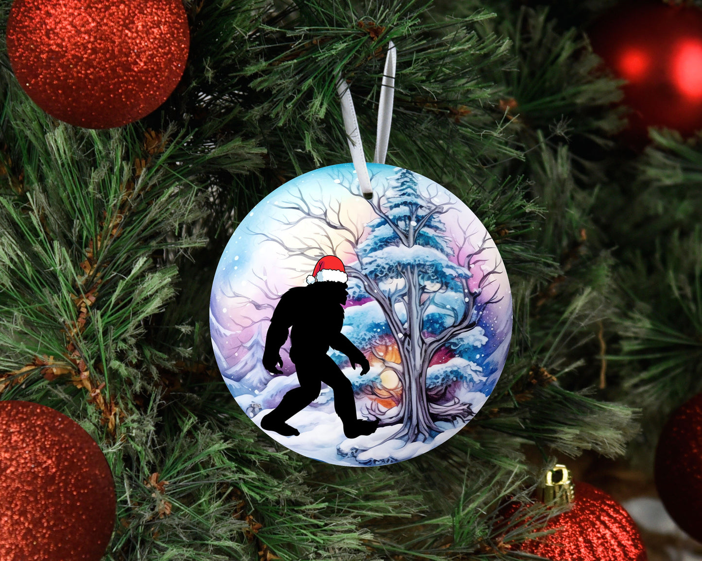 Christmas Ornament, Bigfoot Christmas Bauble Ceramic Christmas Ornament, Christmas Decorations