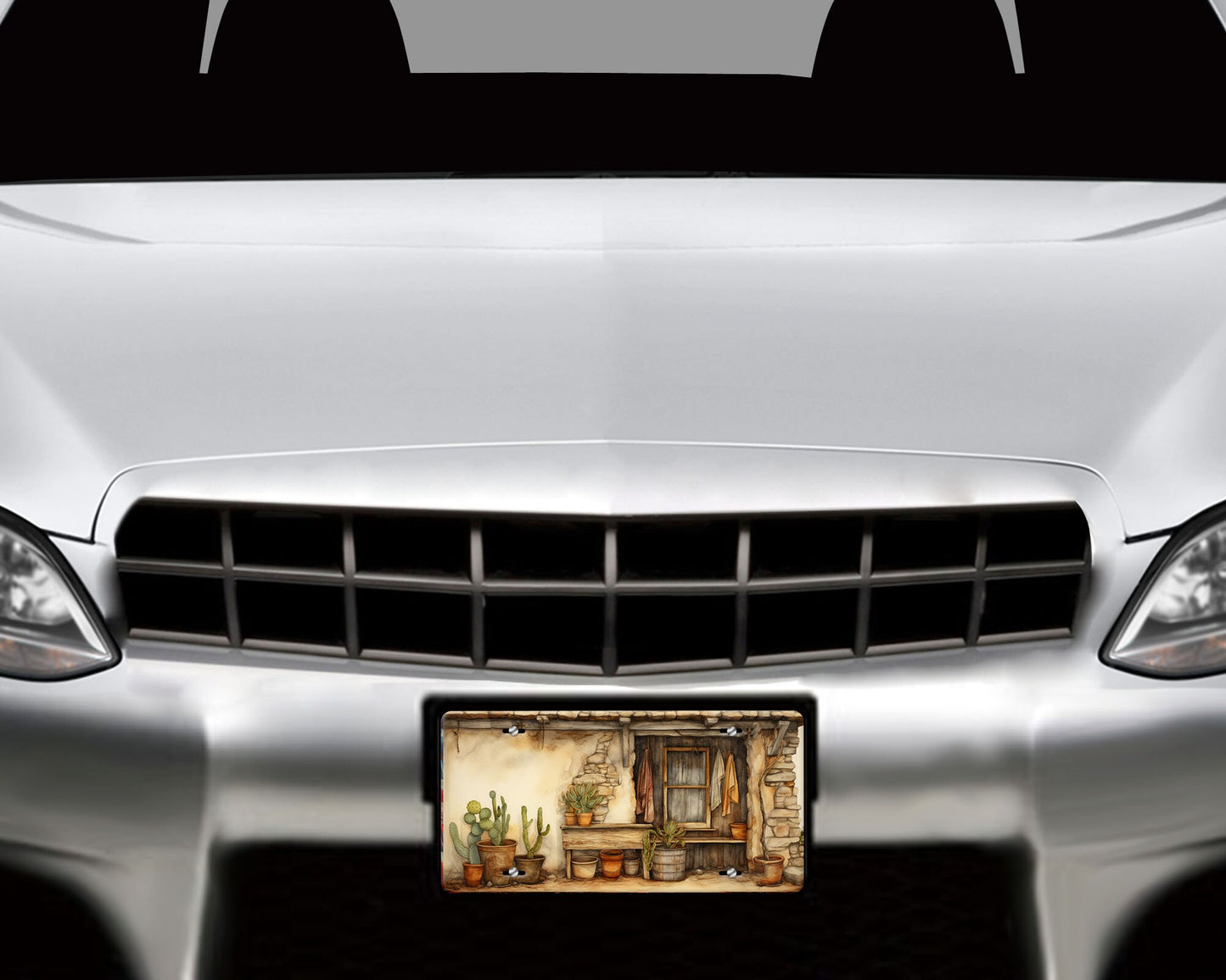 Vanity Front License Plate, Adobe Wall Aluminum Vanity License Plate Car Accessory Decorative Front Plate