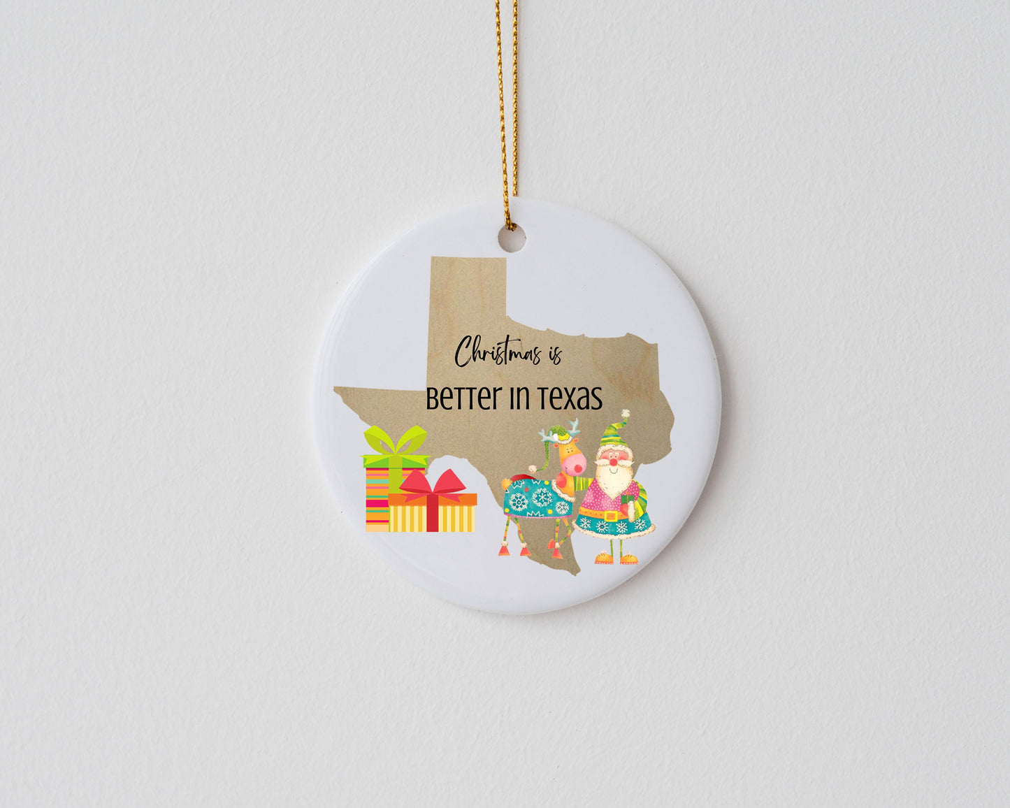 Christmas Ornament, Christmas is Better in Texas Ceramic Christmas Ornament, Christmas Decorations