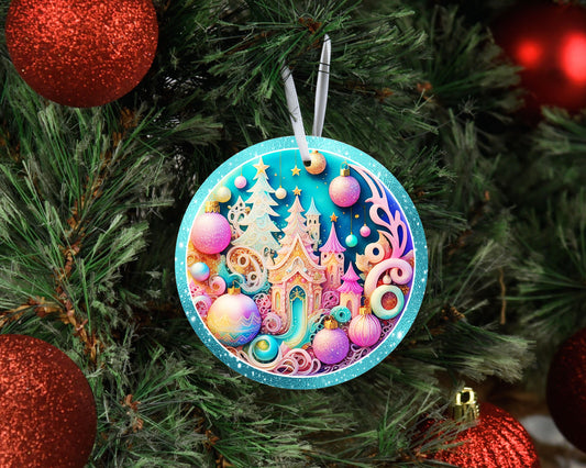 Christmas Ornament, Rainbow Christmas Ceramic Christmas Ornament, Christmas Decorations