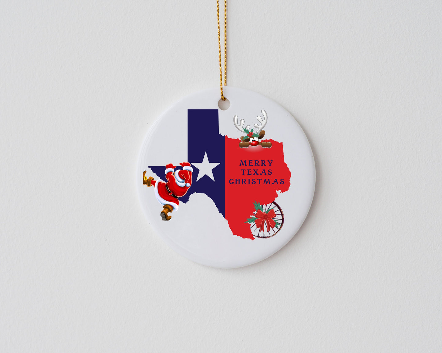 Christmas Ornament, Texas Flag Texas Merry Christmas Ceramic Christmas Ornament, Christmas Decorations