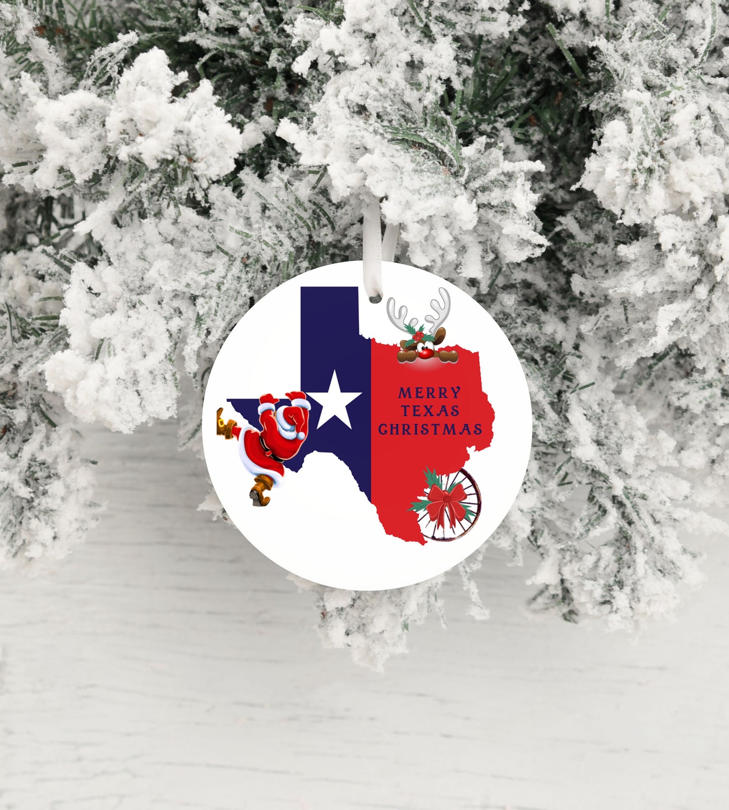 Christmas Ornament, Texas Flag Texas Merry Christmas Ceramic Christmas Ornament, Christmas Decorations