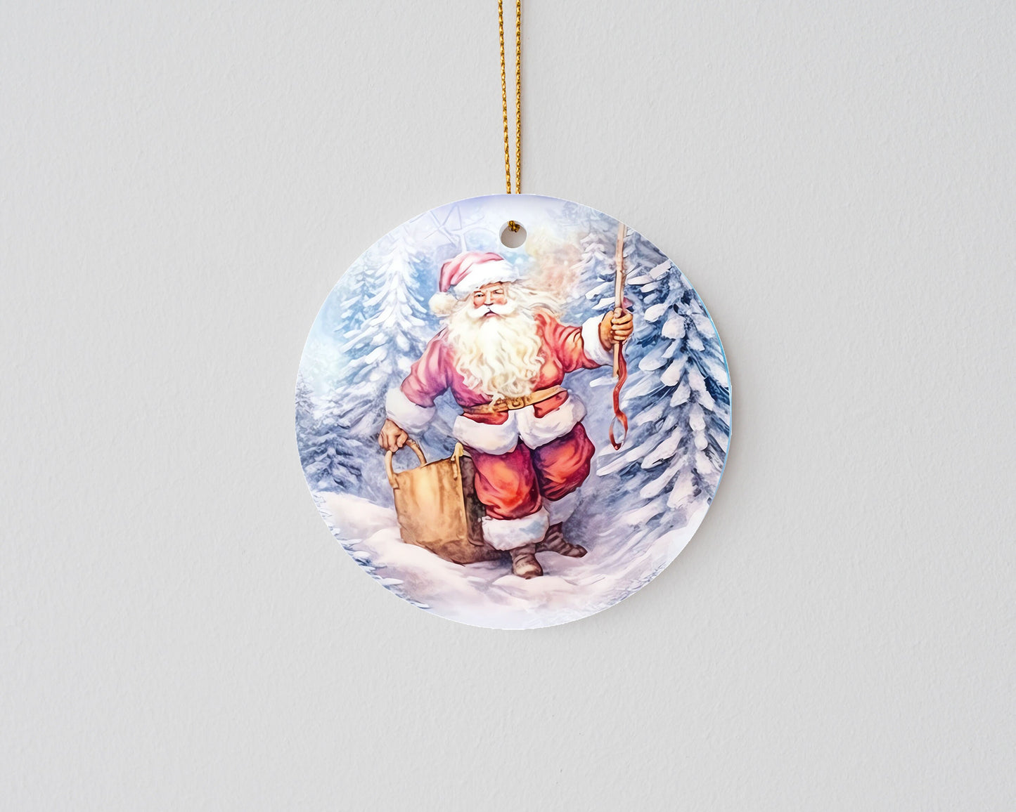 Christmas Ornament, Santa Christmas Bauble Ceramic Ornament, Christmas Decorations