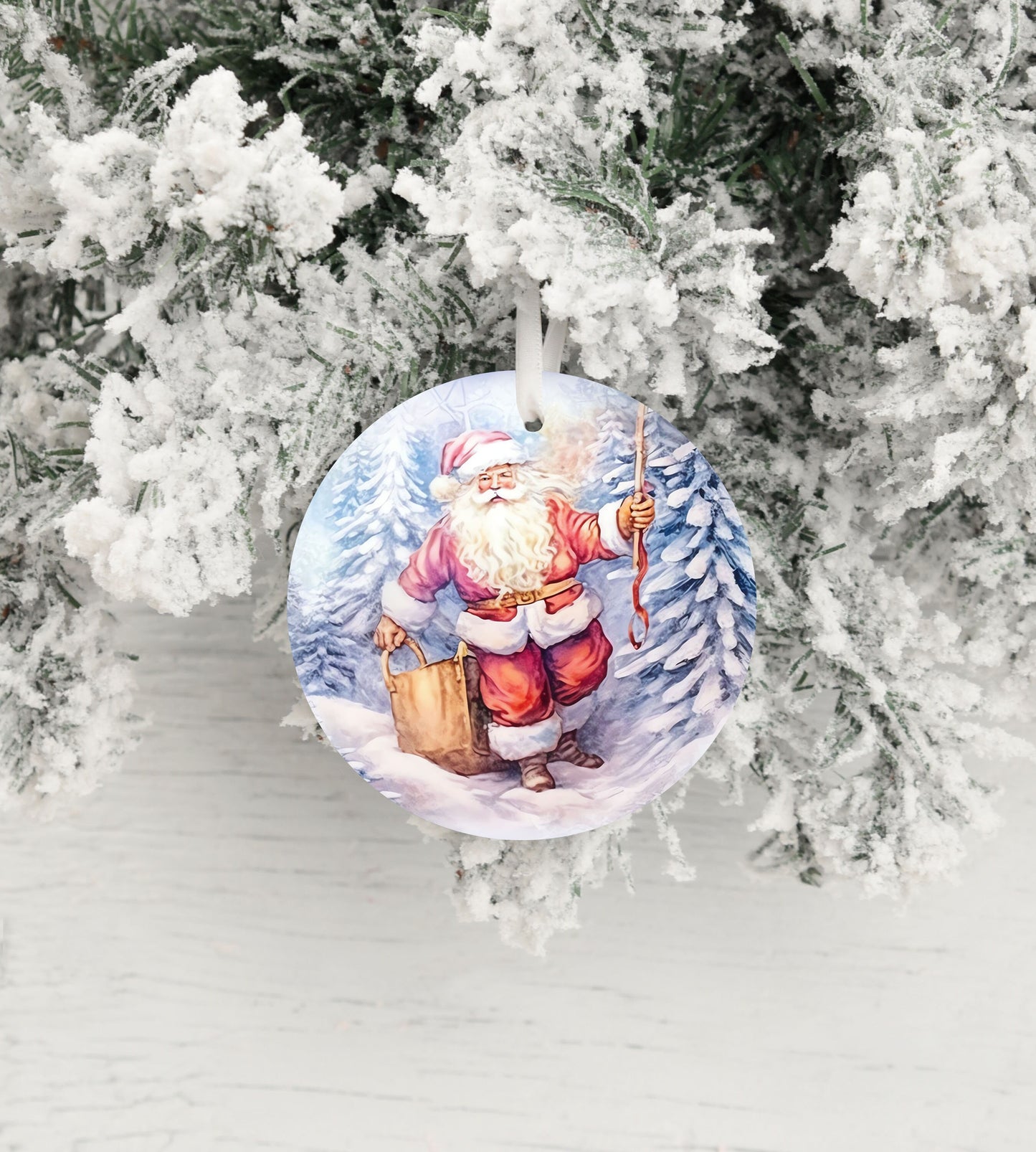 Christmas Ornament, Santa Christmas Bauble Ceramic Ornament, Christmas Decorations