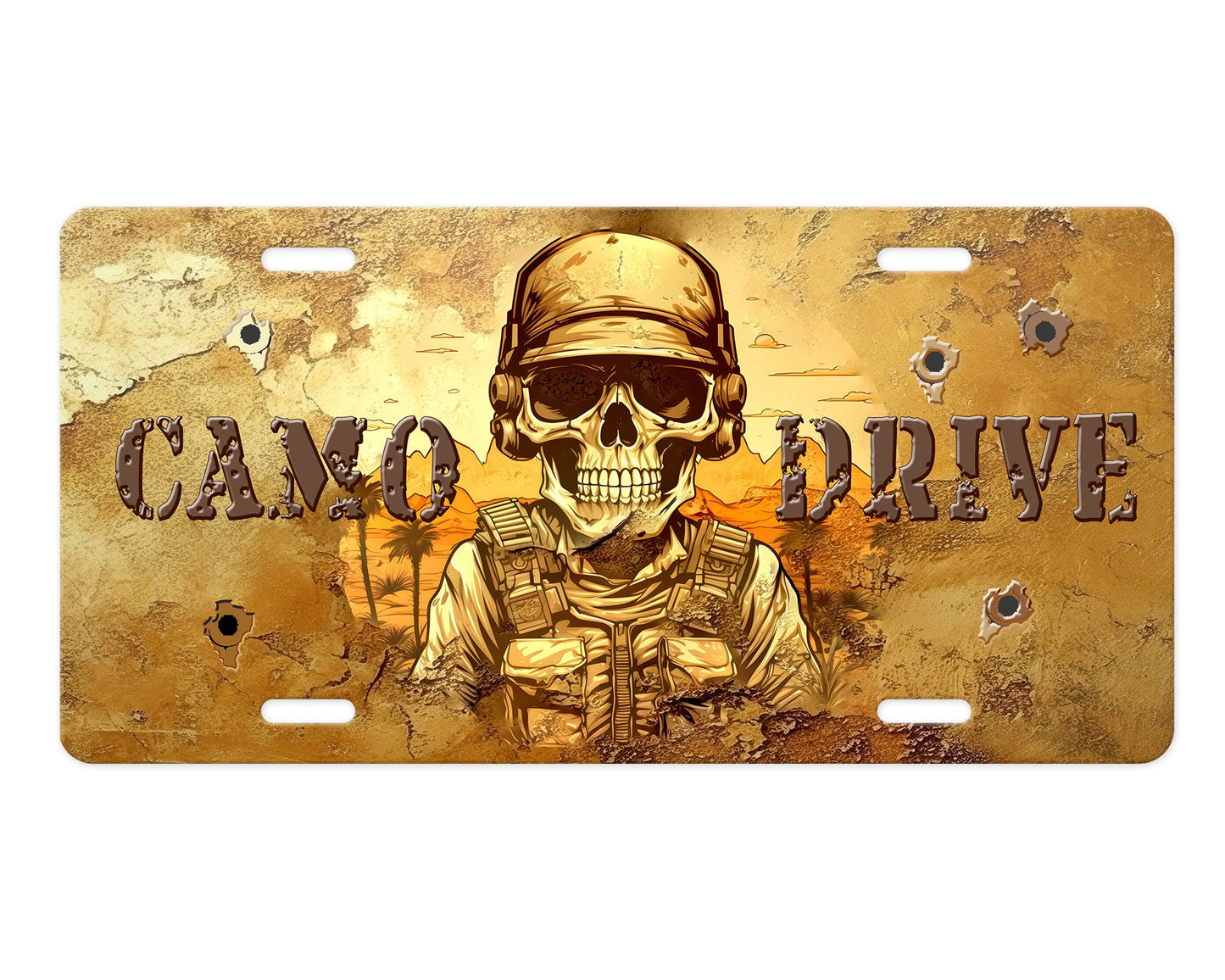 Vanity Front License Plate, Camo Drive Aluminum Vanity License Plate Car Accessory Decorative Front Plate