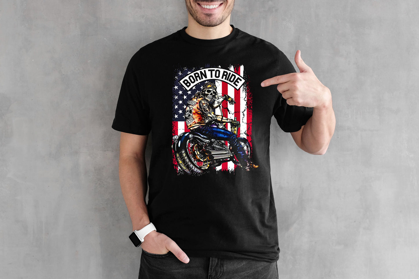 Born to Ride T shirt, Biker Motorcycle Tshirt, Graphic T's  100% Cotton Black, Tee