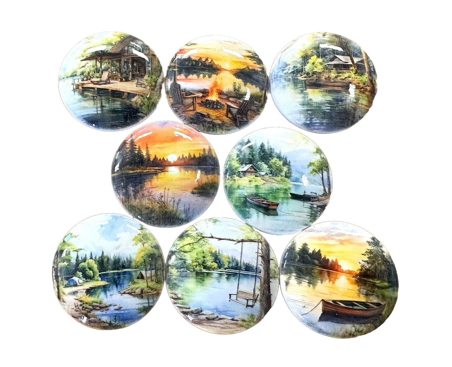 Cabinet and Drawer Knobs, Set of 8 Lake Life, Cabinet Knobs Drawer Knobs and Pulls, Kitchen Cabinet Knobs,