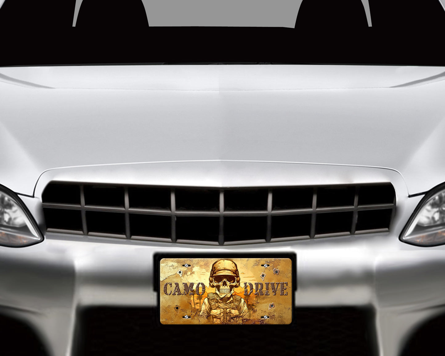 Vanity Front License Plate, Camo Drive Aluminum Vanity License Plate Car Accessory Decorative Front Plate