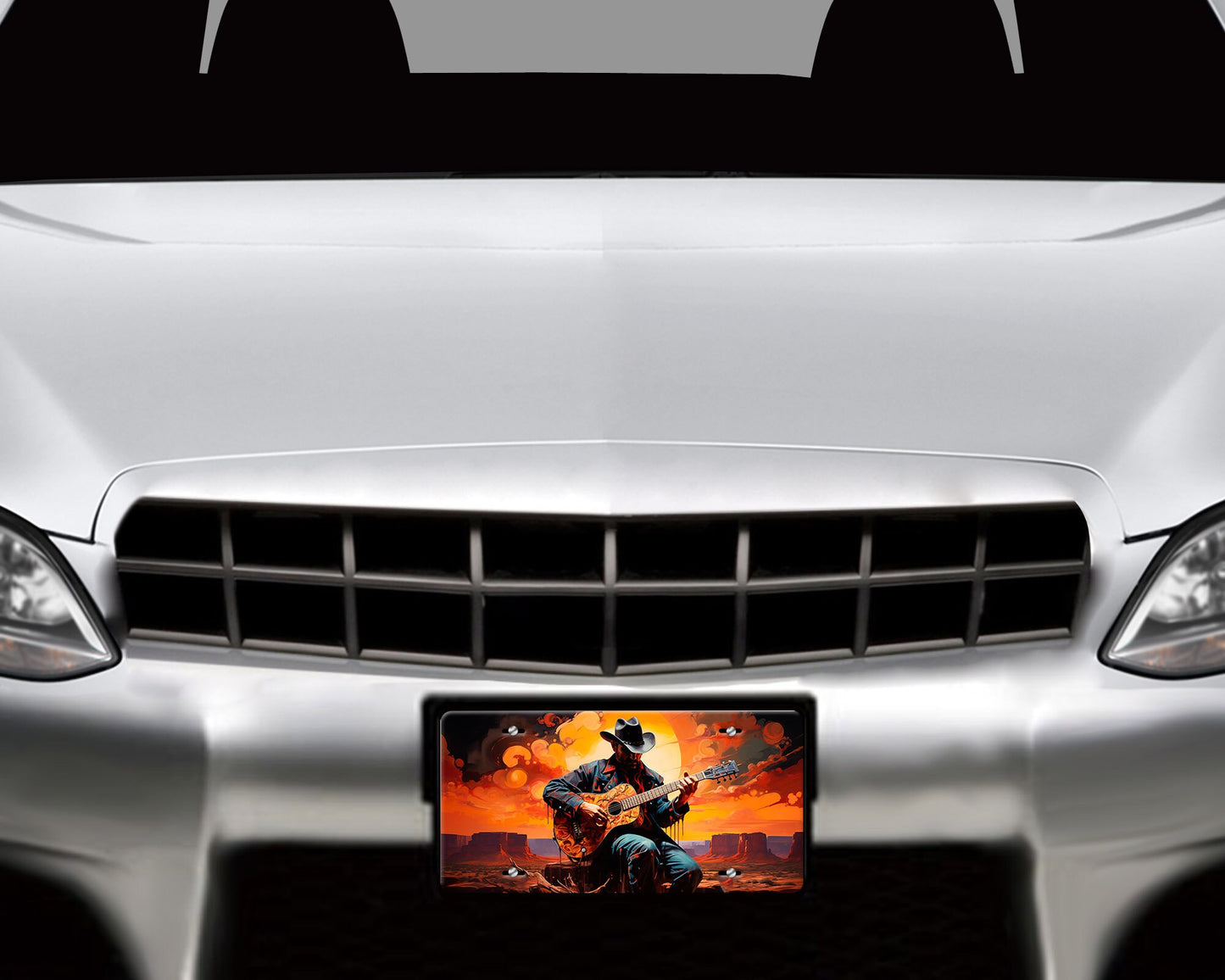 Vanity Front License Plate, Cowboy Songwriter Aluminum Vanity License Plate Car Accessory Decorative Front Plate