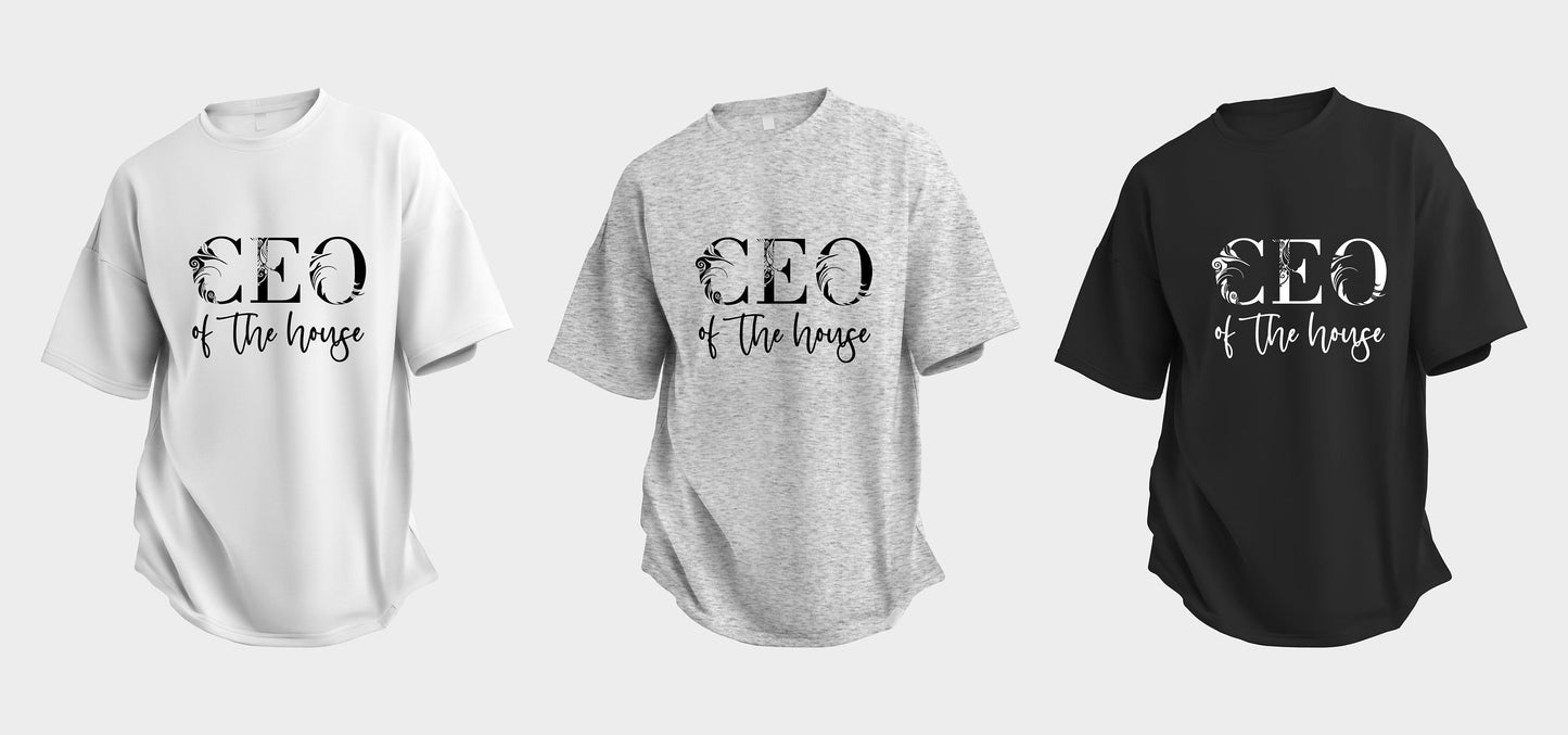 CEO of House, T Shirt,  Tshirt, Graphic T's  100% Cotton Black White or Gray, Tee