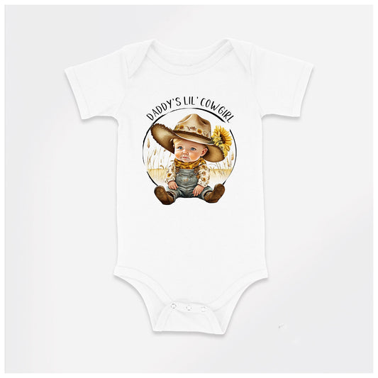 Baby Bodysuit, Daddy's Little Cowgirl One Piece Baby Suit, Baby Gift, Long / Short Sleeve, 0-18 Months size