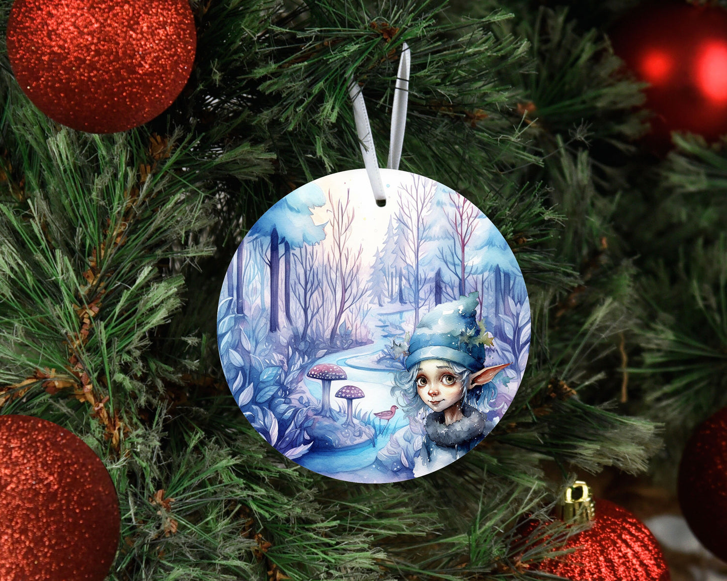 Christmas Ornament, Winter Fairy Ceramic Christmas Ornament, Christmas Decorations