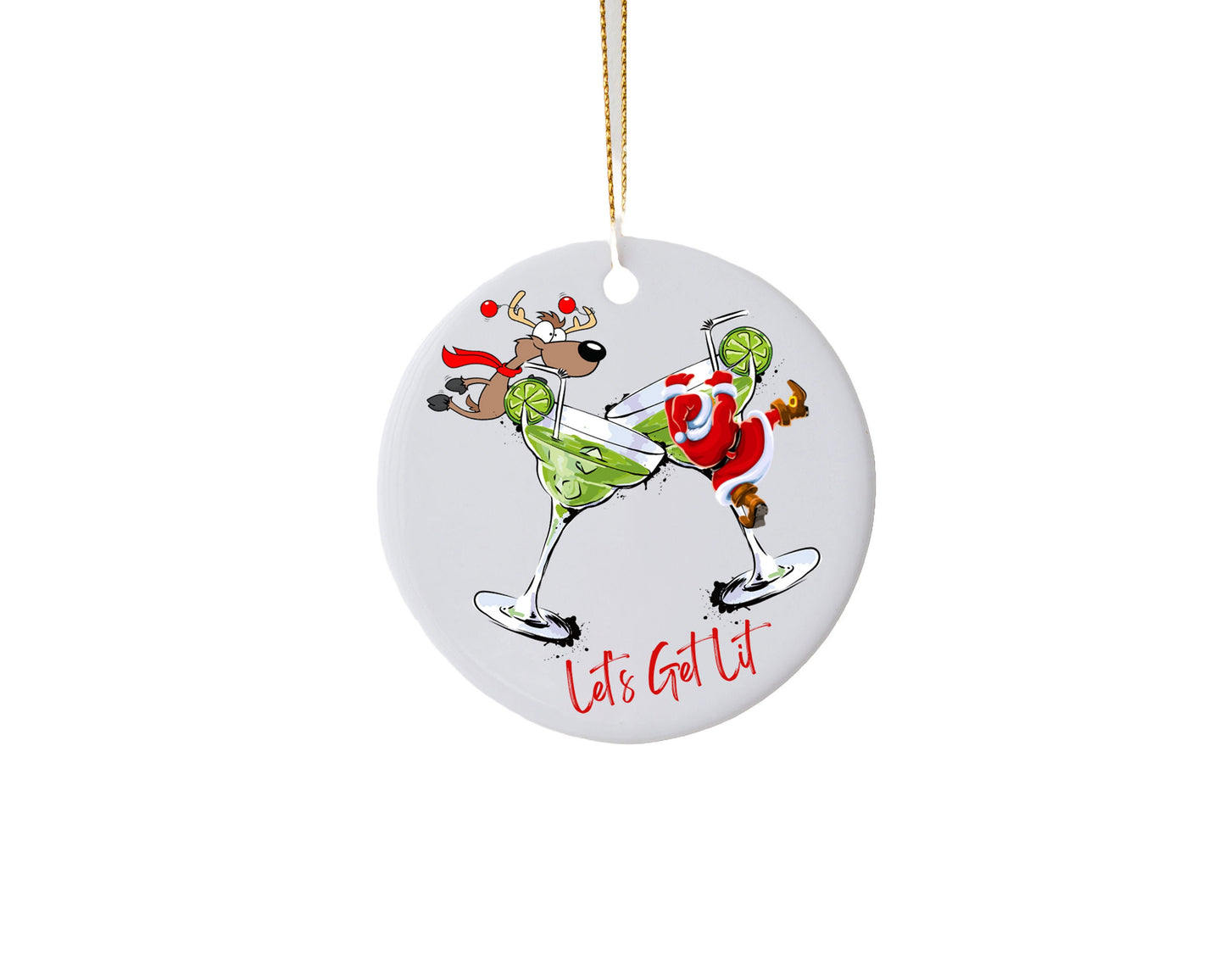 Christmas Ornament, Let's Get Lit Ceramic Christmas Ornament, Christmas Decorations