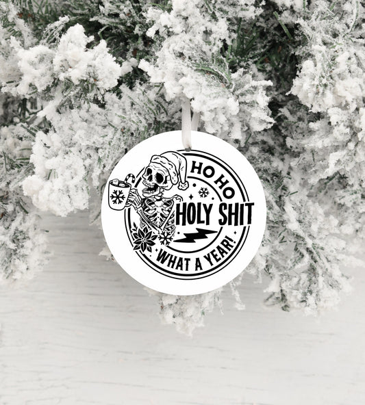 Christmas Ornament, Holy Sh*t What a Year Ceramic Christmas Ornament, Christmas Decorations