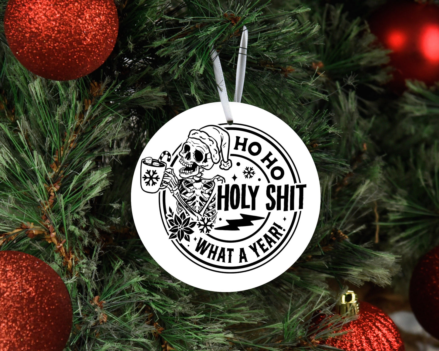 Christmas Ornament, Holy Sh*t What a Year Ceramic Christmas Ornament, Christmas Decorations