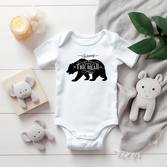 Baby Bodysuit, Don't Poke the Bear One Piece Baby Suit, Baby Gift, Long / Short Sleeve, 0-18 Months size