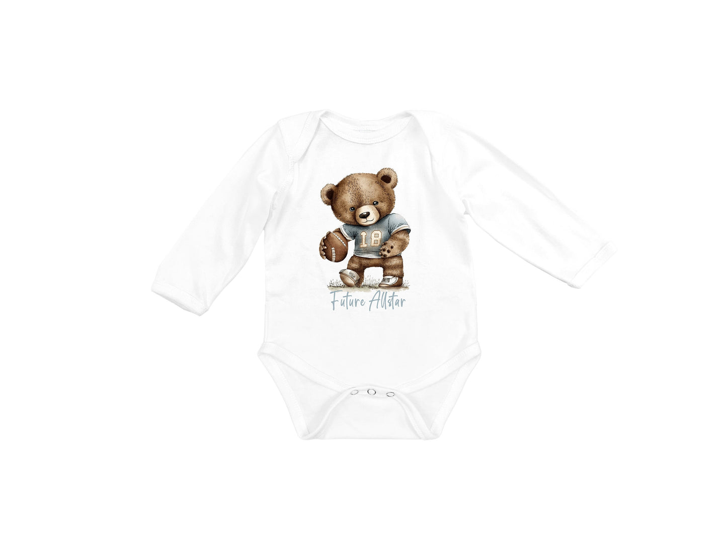 Baby Bodysuit, Future Allstar Football One Piece Baby Suit, Baby Gift, Long / Short Sleeve, 0-18 Months size